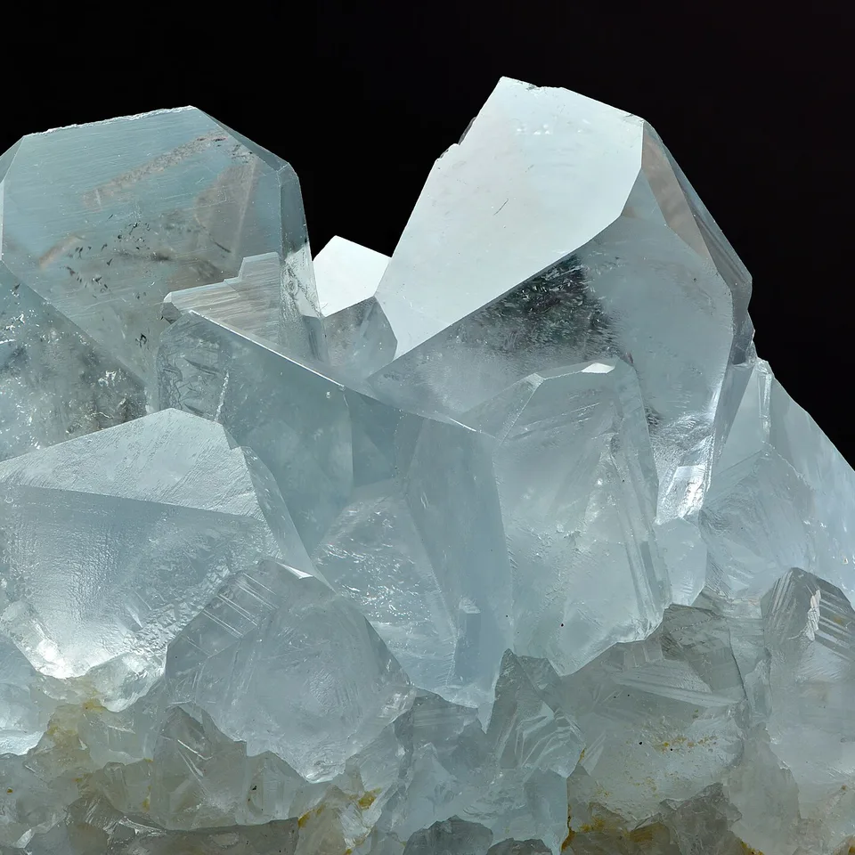 Blue celestite crystal cluster