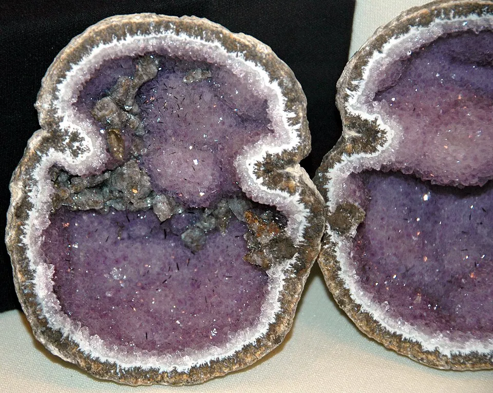 Amethyst geode with calcite