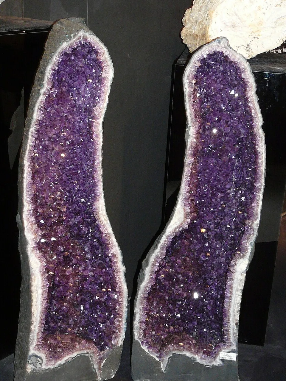 The Twin Sentinels, 6ft 6in amethyst matched pair (cut from one geode)