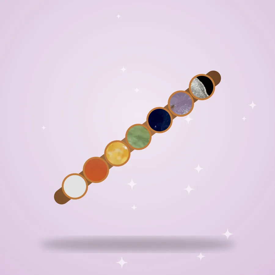 Seven Chakra Wooden Wand