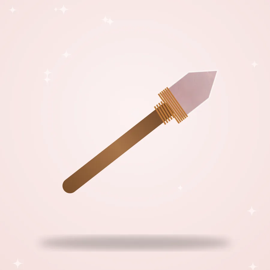 Rose Quartz-Tipped Wooden Wand
